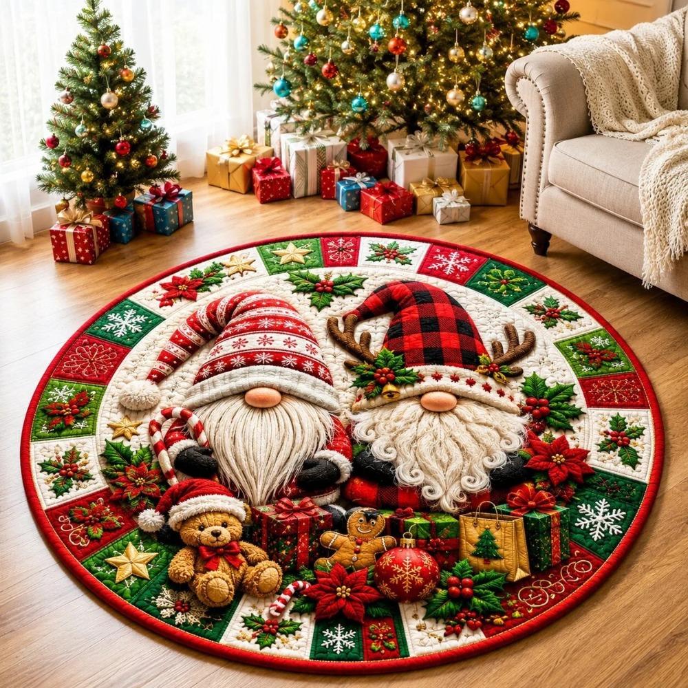 Wear Resistant Christmas Floor Mat Crystal Velvet Decorative Doormat Entryway Decor