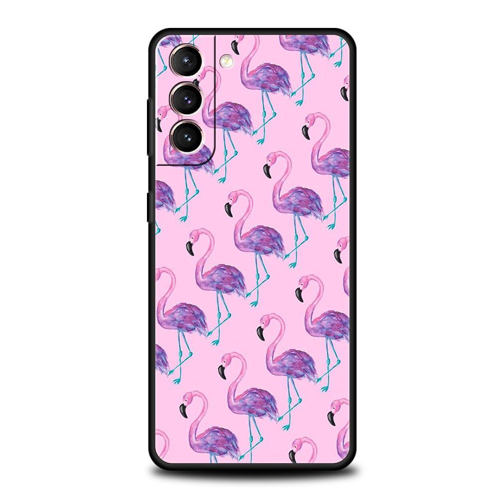 Розовый, красный чехол с фламинго для телефона Samsung Galaxy S24 S23 S22 5G S20 Ultra S21 FE S10 S9 Plus S10E S8 Lite 20, мягкий силиконовый чехол