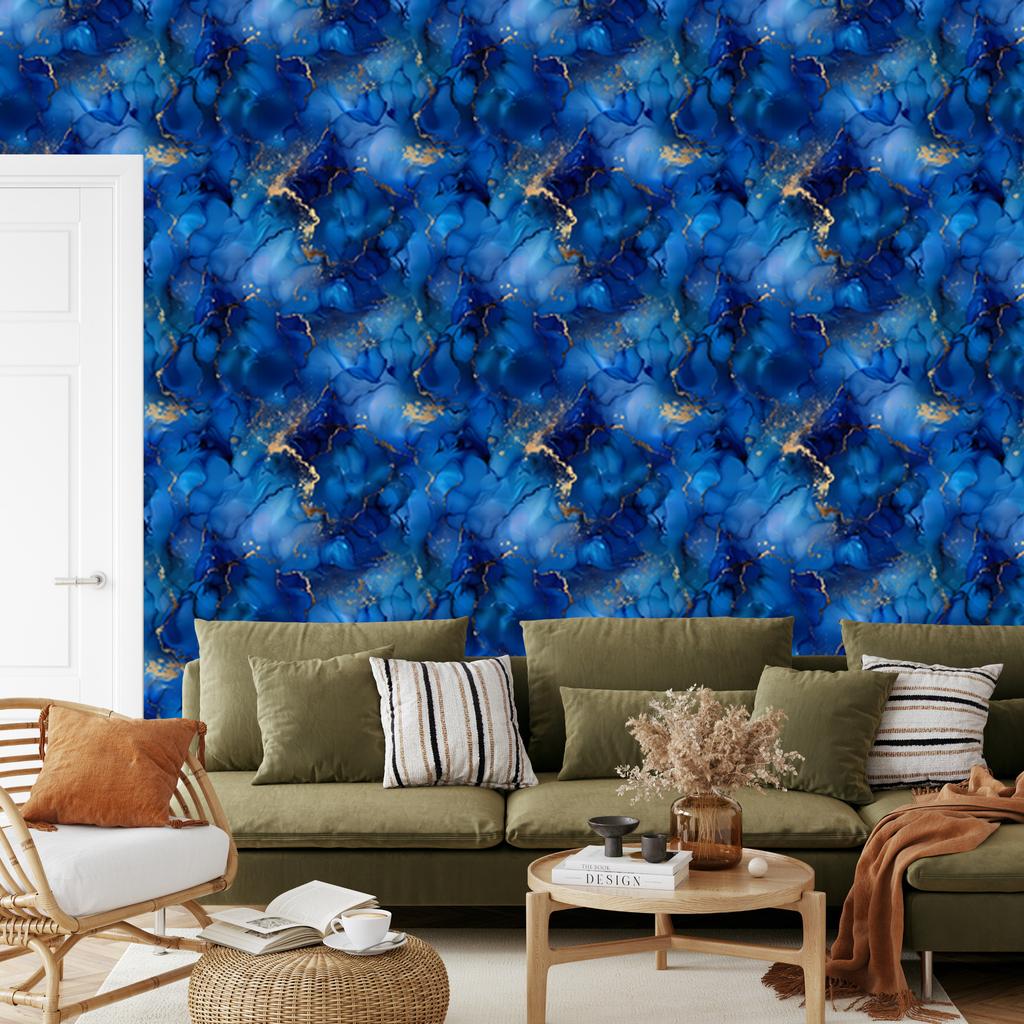 Ink blue, navy blue and azure wallpaper for living room and bedroom 50x1000