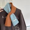 Cross-contrast Color Mini Scarf Simple Neck Gaiter Short Scarf Korean Style  Soft and Waxy for Student Ladies