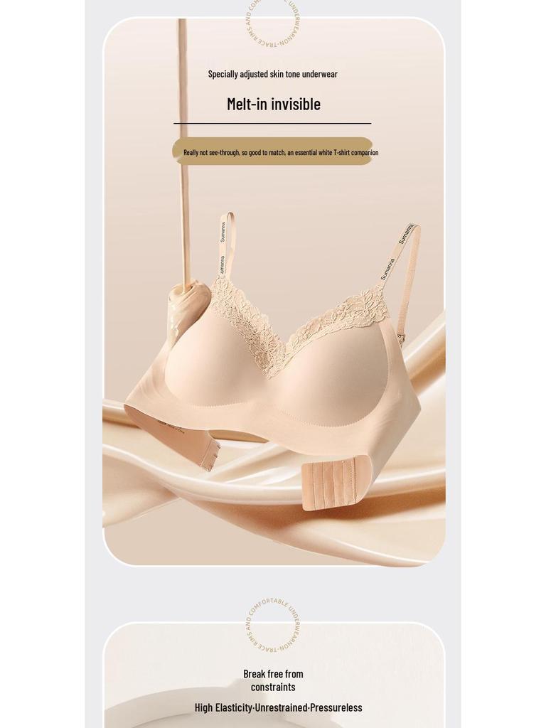 Seamless Soft Support Lifting Smooth Strap Bra with Fixed Cup