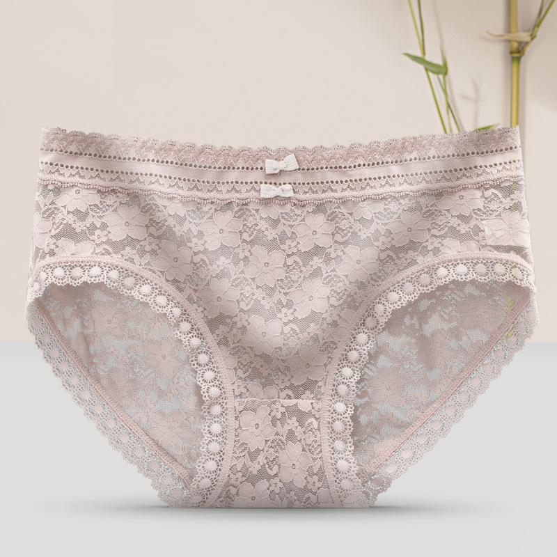 Lace Underwear for Women with No Marks Sexy and Charming Middle Waist Buttocks Up Breathable Cotton Crotch Breathable Women's Underwear