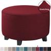 Ottoman Cover Stretch Ottoman Slipcover Round Ottoman Storage Cover Folding Stool Covers for Footrest Ottoman Fit Dia  20"-41" Removable Washable