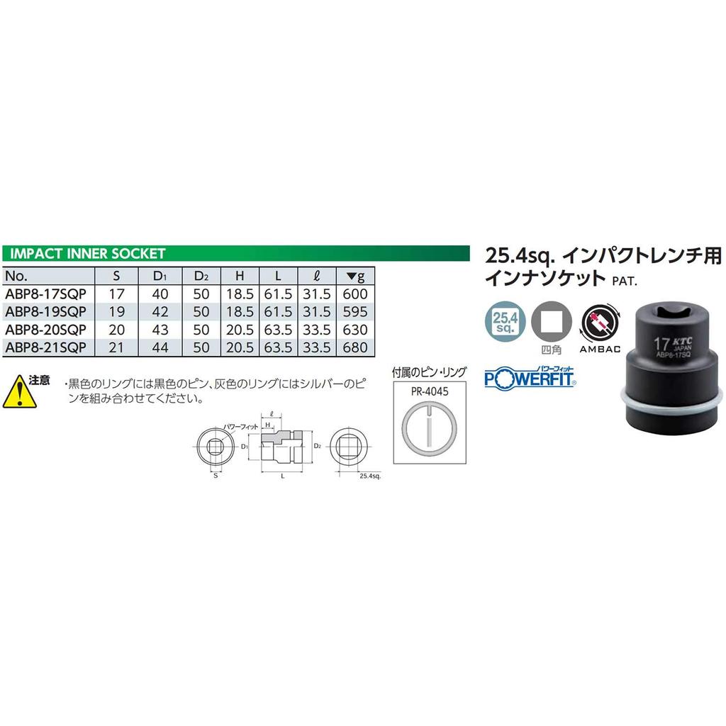 Kyoto Machine Tool Ударная гайковертная головка (КТК) 25.4 (1 дюйм) АБП8-19SQP