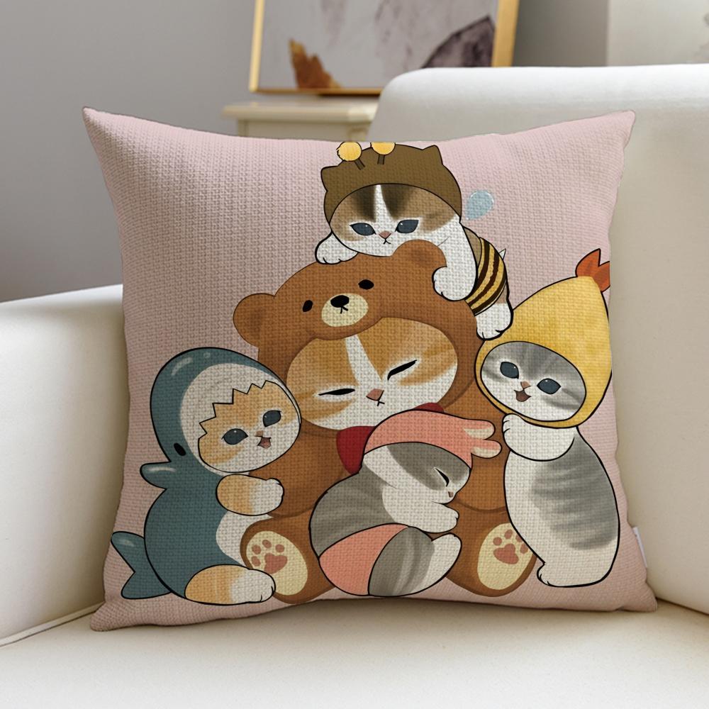 Fluffy MmofusandS Cushion Cover Breathable and skinfriendly linen pillowcase square removable and washable cushion