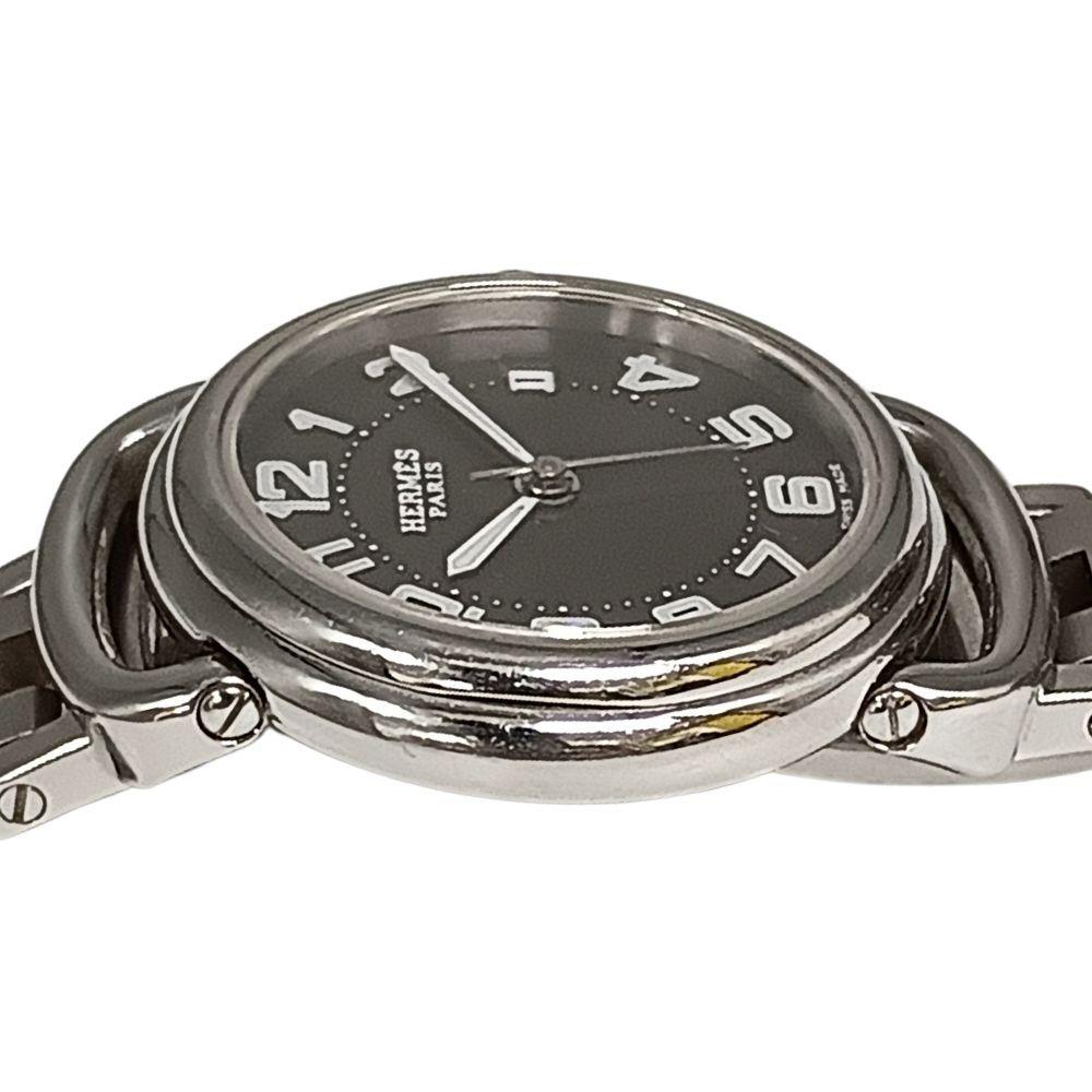 Used HERMES Pullman Date Quartz Ladies Watch Genuine / C1323