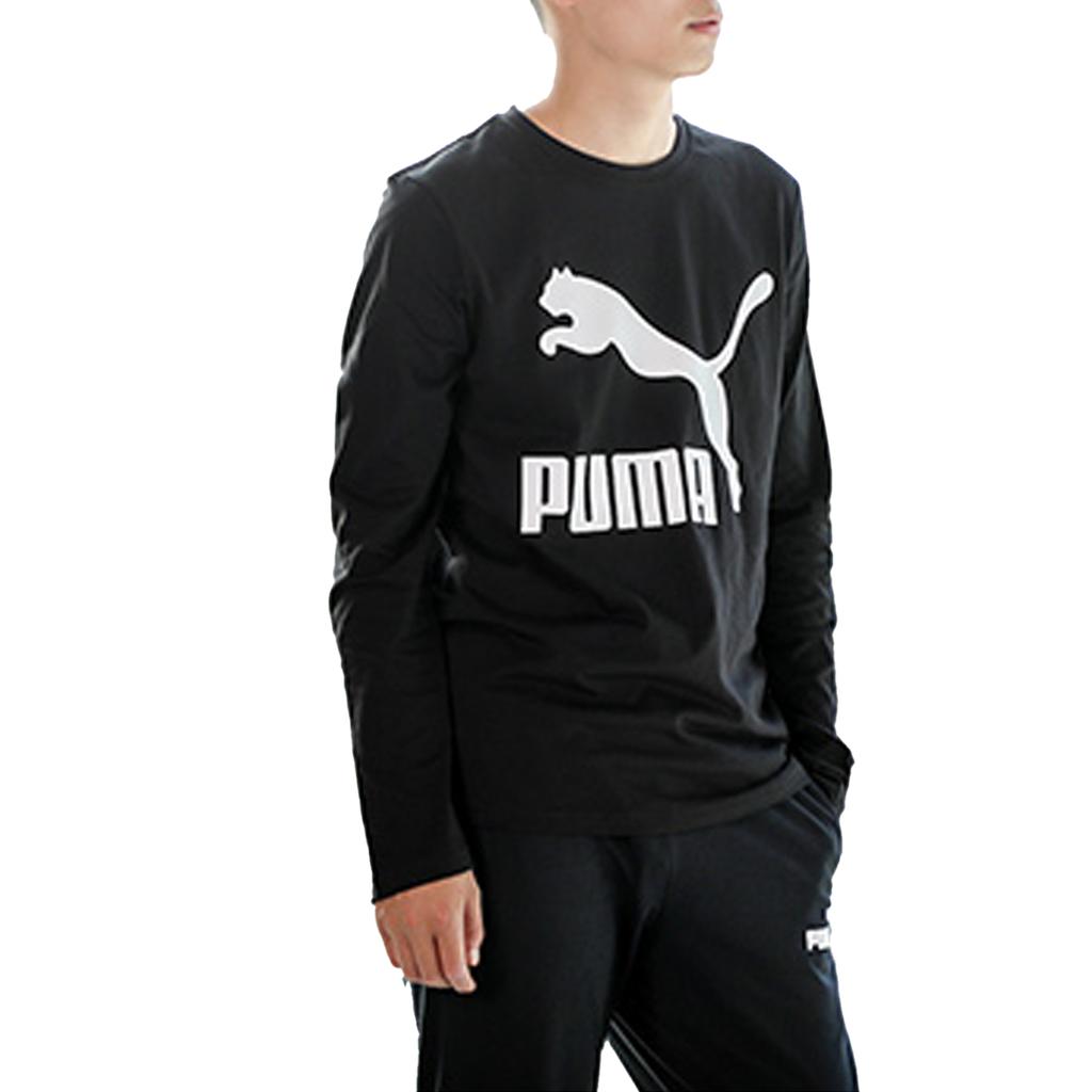Puma Повседневная футболка для бега с длинным рукавом Мужские топы Черные 530686-01