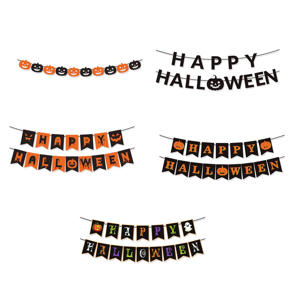 Halloween Banner Happy Halloween Banner with Pumpkin Signs Halloween Party Decorations Hanging Party Supplies Gift