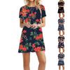 Women's Summer Dress T-Shirt  Dress Beach Short Sleeve Dress Casual Dress Knee Length Flowy Short Sleeve Loose Dress