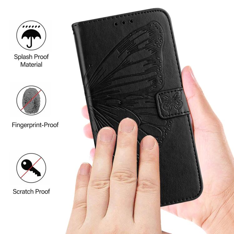 Embossed Butterfly Vegan Leather Shockproof Flip Wallet Phone Case With Kickstand For Natural AI Phone 5G