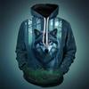 Винтажная мужская толстовка с капюшоном с 3D-принтом в виде волка, модная анималистичная графика, толстовка с длинным рукавом, мужская 2025 года, свободная уличная одежда, унисекс-топы
