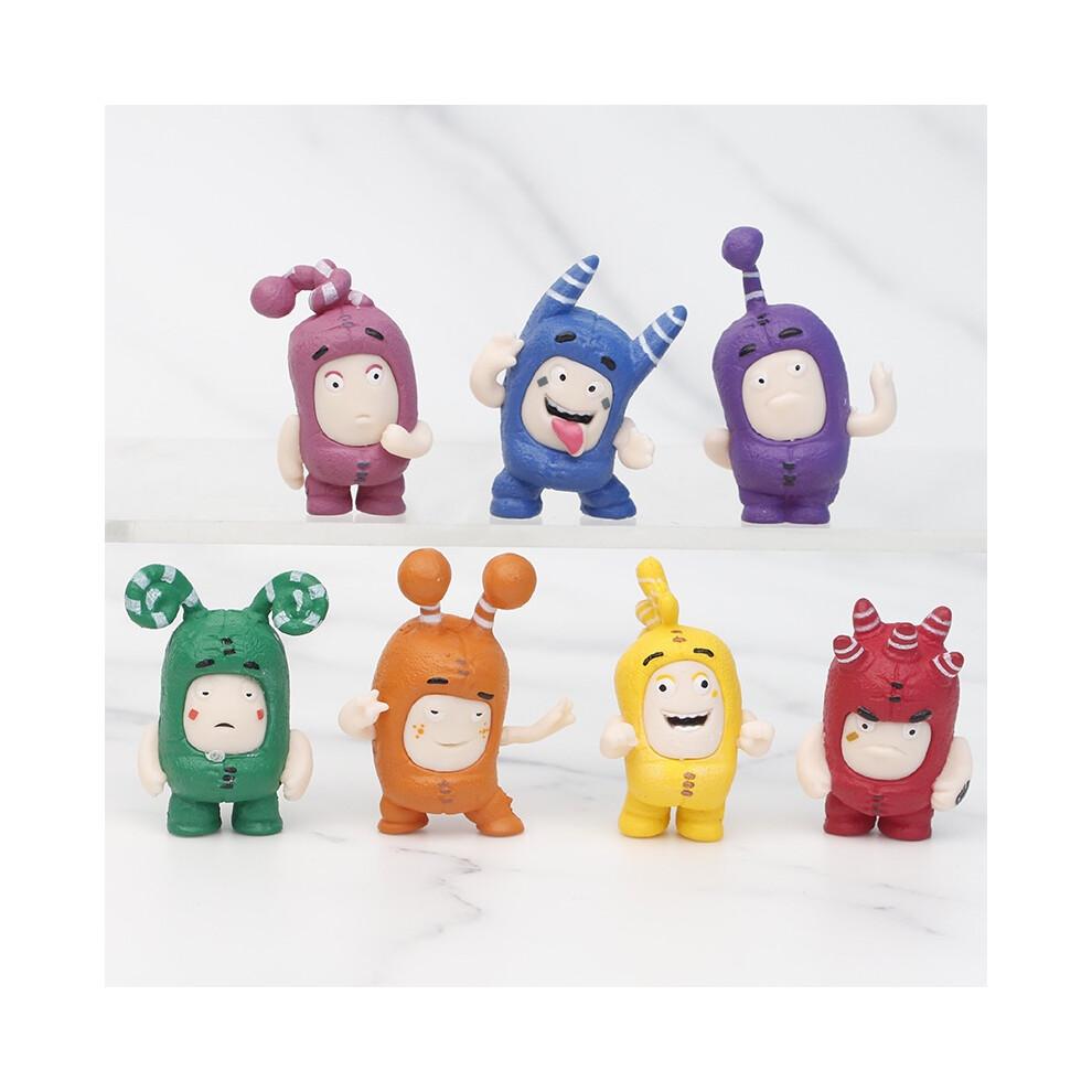 7pcs Oddbods Set Figurines Toys Desktop Car Decoration Doll Cartoon Kids Kawaii