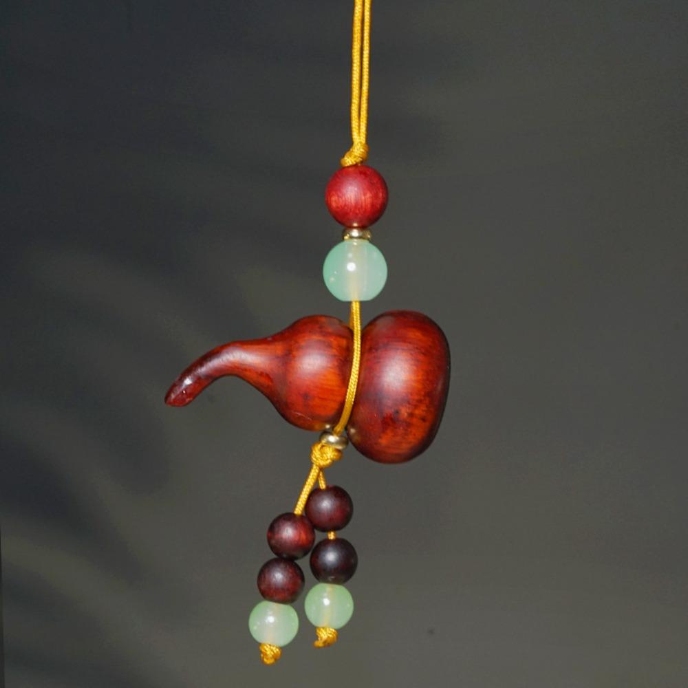 Chinese Style Sandalwood Gourd Keychain Pendant Gourd Car Keychain Wooden Pendant Phone Chain Men