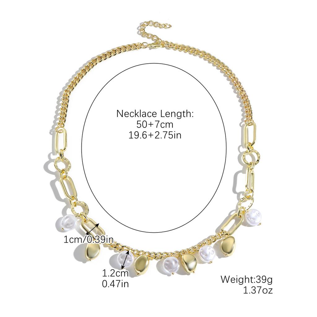 Ожерелье для женщин, винтажное, персонализированное, сращивание металла, чувство формы, барокко, Ins, золотое ожерелье, женское, красивое, элегантное, для нее