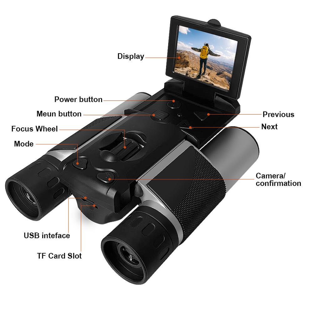 HD Digital Binoculars with Video and Photo, Starlight Night Vision, Bird Watching, Outdoor Scope, and Screen Display.