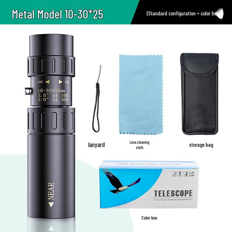 High-Definition 10-300×40 Retractable Portable Monocular Telescope