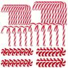 60Pcs Christmas Candy Cane Decoration Plastic Candy Hanging Mint Ornament for Christmas Tree Decoration Christmas Party Supplies