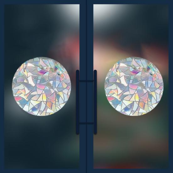 2 листа наклеек на окна, глянцевые декоративные колибри/листья/перья, универсальные, статическое стекло