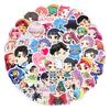 50 Pieces Chibi K-Pop Witch Hunter Group Stickers - Stylish Graffiti Waterproof Decals for Notebooks & Water Bottles