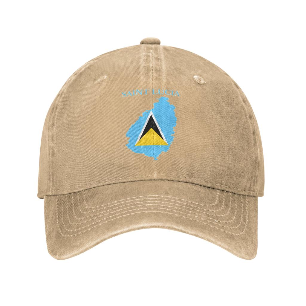 Saint Lucia Flag Sun Baseball Cap  Men Adult Print Trucker Hat Summer Streetwear Running Hippie Hot Sale Snapback Cap