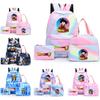 3Pcs/set Dragon Ball Colorful Backpack with Lunch Bag for Women Student Teenagers Casual School Bags Rucksack