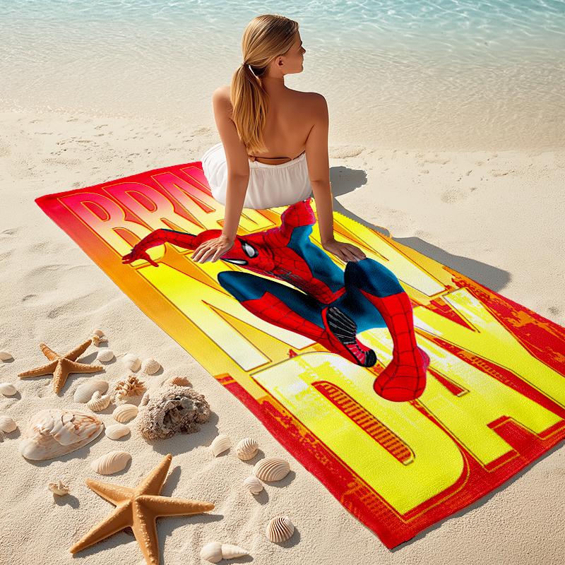 Spider-Man beach towel Outdoor camping Beach towel for vacation swim Outdoor pool Absorbent bath towel