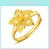 Stunning Vietnam Purple Blossom Flower Ring Adjustable Brass Gold Plated Fashion Jewelry