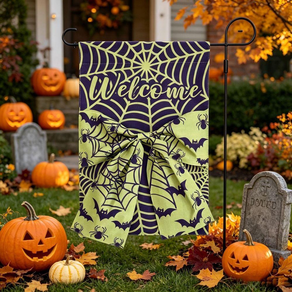 Washable Halloween Decoration Cloth Fall Garden Flag Multiple Styles Sign Outdoor Decoration  Deck