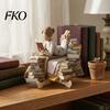 Fashionable Small Ornaments Wooden Reading Desktop for Home Office Decor, Minimalist Figurine, Corrosion-resistant Nordic Decor Creative Art