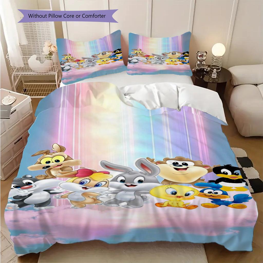 Looney Tunes Bunny Set Threepiece Set 1 Duvet Cover 2 Pillowcase Without Core Duvet Cover And Pillowcase Christmas Birthday Gift
