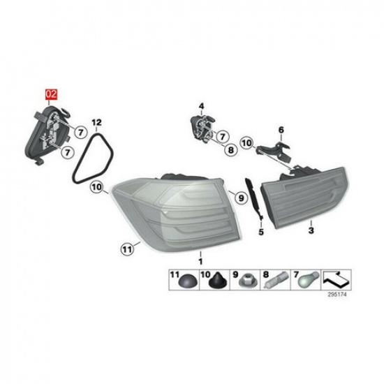 Left Rear Tail Light Bulb Holder Socket For BMW F30 F80 2013- 63217313043 EV