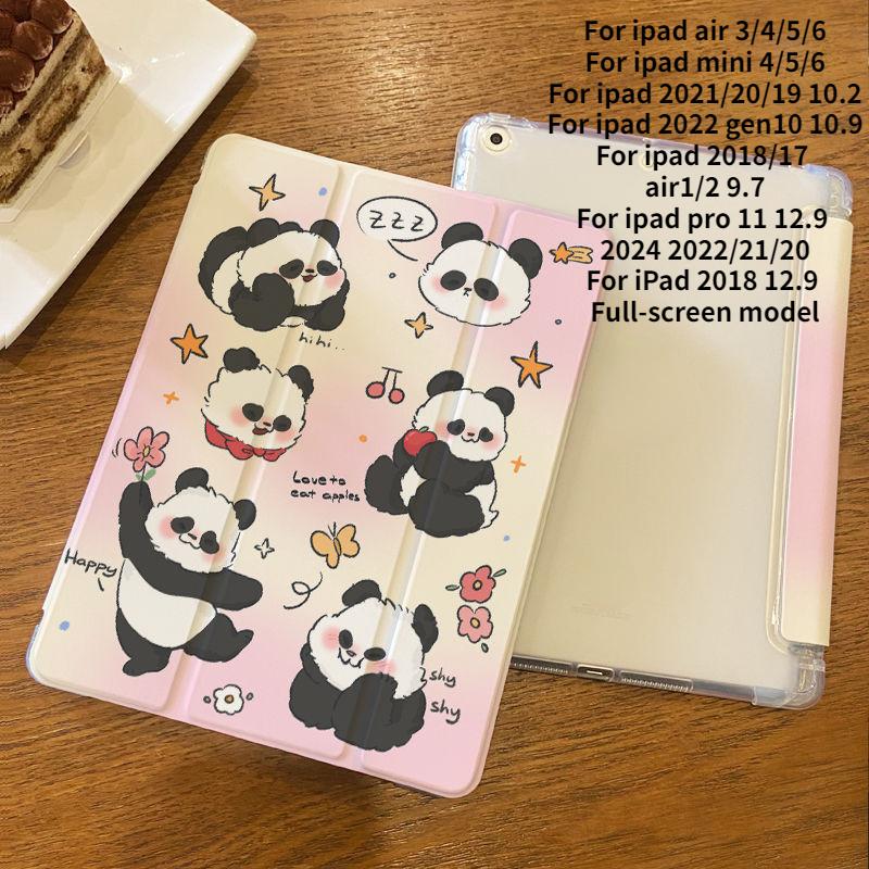 Чехол для iPad Air5, чехол с рисунком панды, умный чехол для iPad для iPad Air6, 11, 13 дюймов, 2022, 10, 10,9, Air1/2, 20218/17, 6, 5, 9,7, с подставкой для карандашей