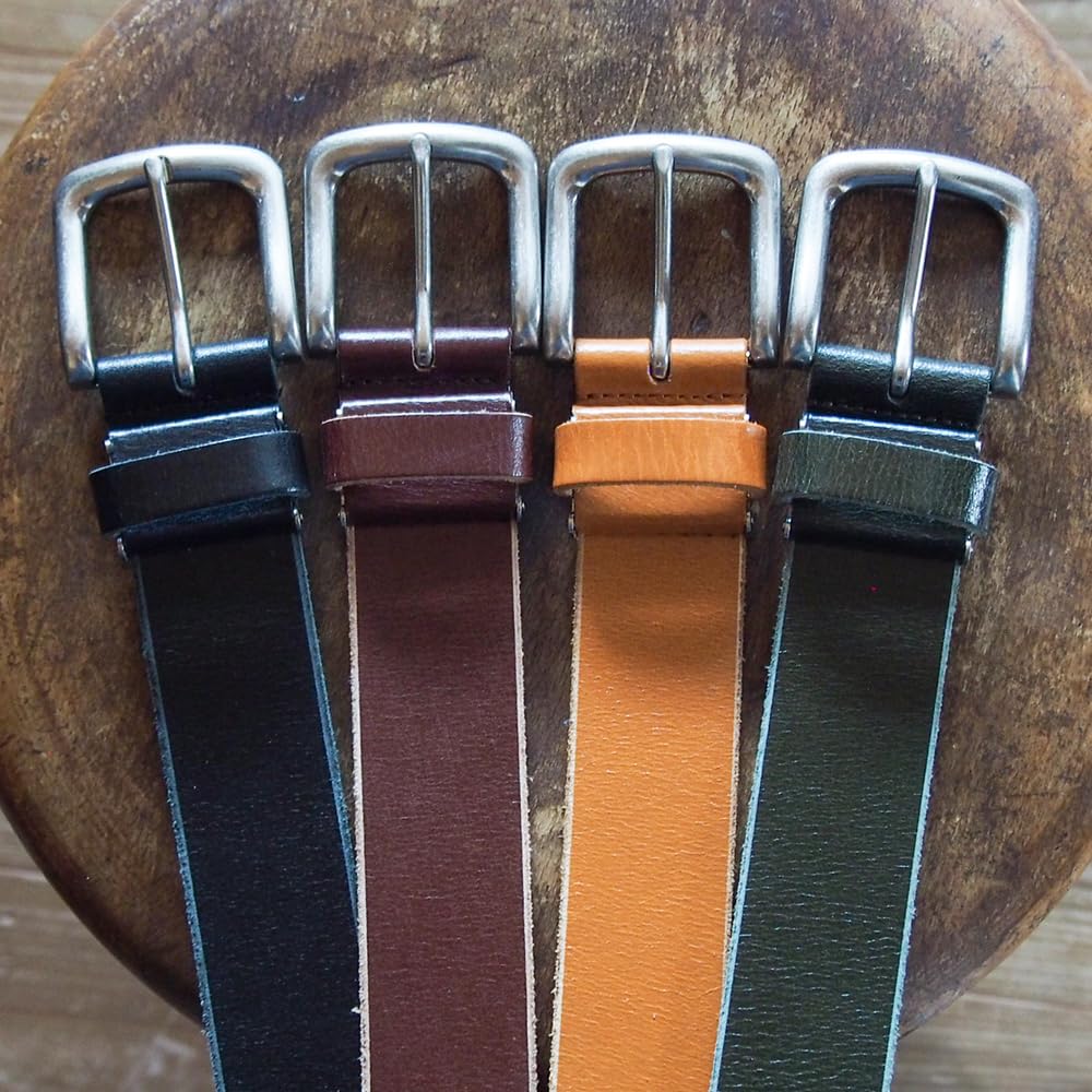 [KOGUMA BELT] Ремень, Сделано в Японии, Насладитесь ощущением кожи, Базовый, Коровья кожа, Ручная работа, Кожа растительного дубления, Ремень из натуральной кожи, Мужской и