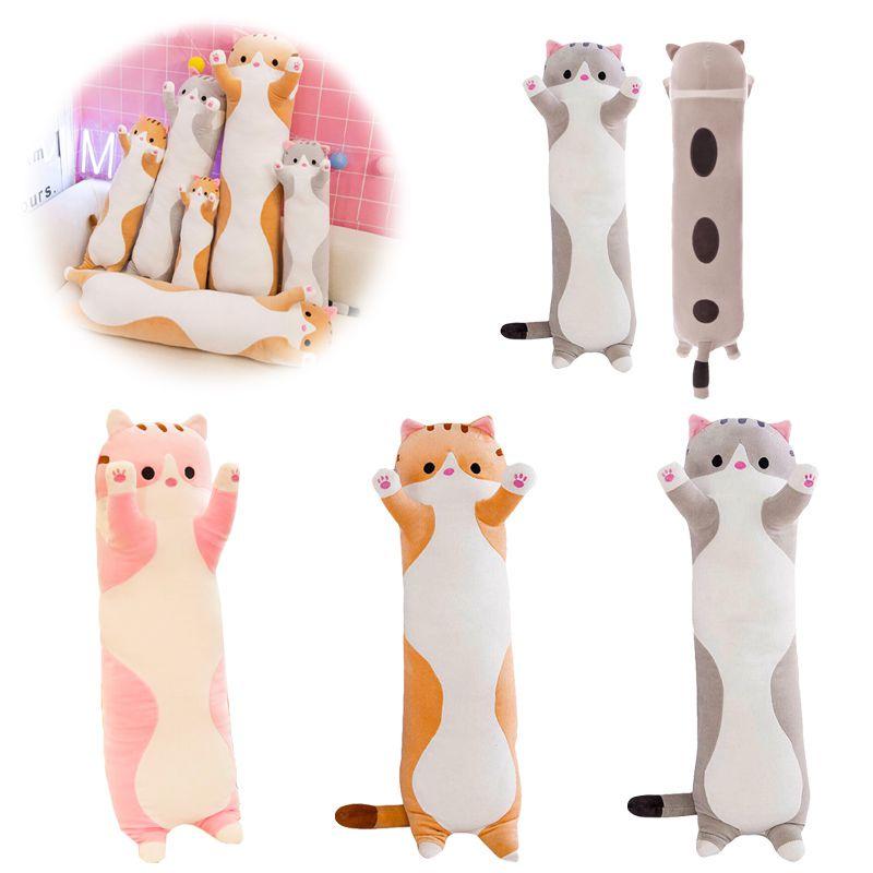 Мультяшный длинный кот, мягкие игрушки, подушка для котенка, плюшевые игрушки для девочек, куклы для детей