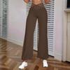 Women's Hollow Belt Trousers Temperament  Flared Trousers High Waist Casual Wide Leg Pants