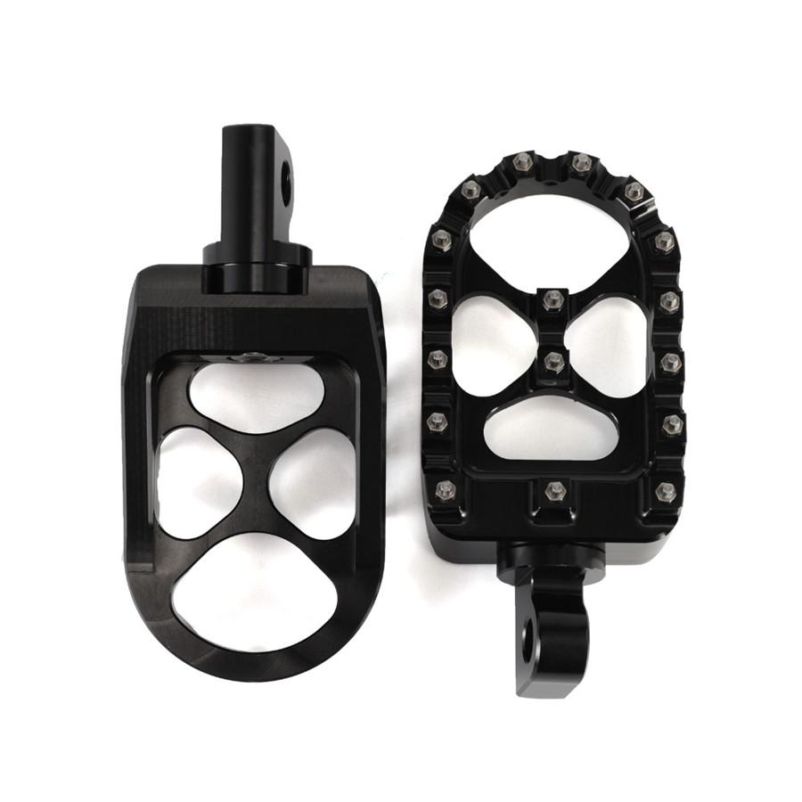 CNC Wide Fat Footpegs Foot Pegs  Rotating Footpegs Black  for  Dyna Sportster Ir
