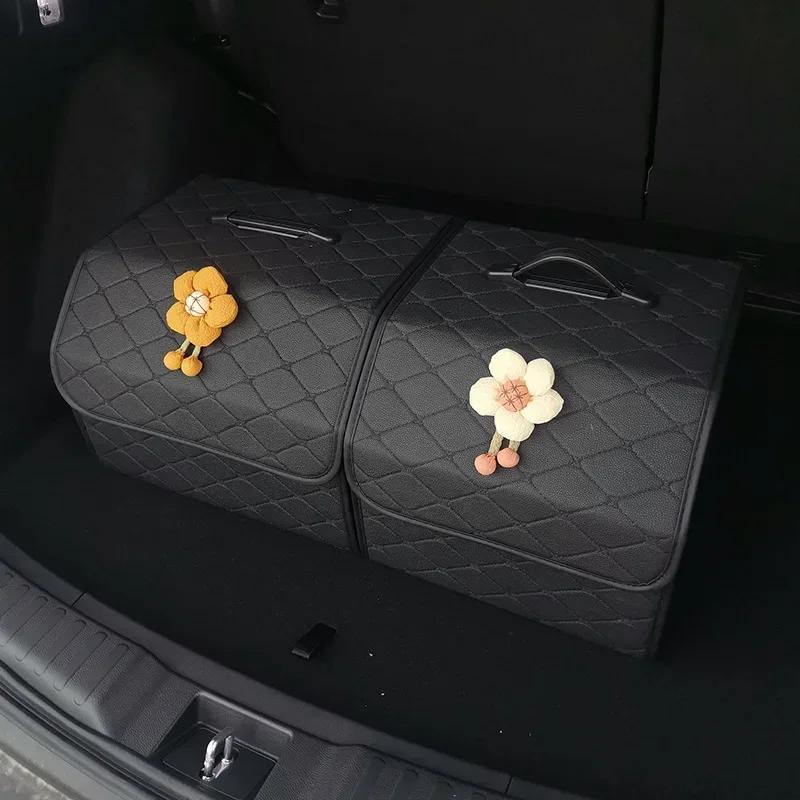 Органайзер для багажника автомобиля большой вместимости, бытовая многофункциональная сумка для хранения, складная кожаная, для укладки и наведения порядка, аварийные ящики для хранения