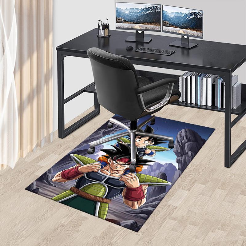 1pc Dragon Ball Z Goku & Vegeta Anime Cartoon Design Office Chair Mat Non-Slip Carpet for Home Decor, Festival Gift, Suitable for Office, Living Room,