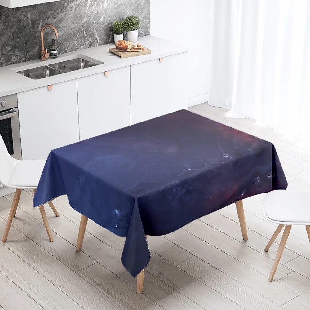 Milky Way Starry Sky Tablecloth  Aurora Scene  Party Restaurant Decoration Antifouling Waterproof Table