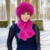Зимний утолщенный комплект из двух предметов: шапка и шарф для сохранения тепла. Женский ветрозащитный, толстый, теплый, для защиты шеи. Однотонный, защита ушей, монгольская шапка.