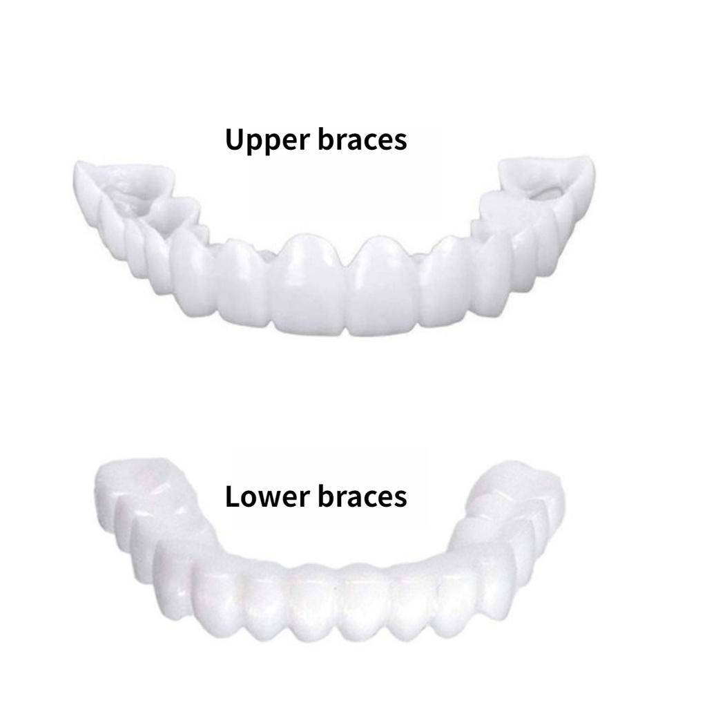 Simulation Tooth Cover Set - Upper & Lower Guards + 2 Dental Waxes for Natural Smile Enhancement, Food-Safe Wear