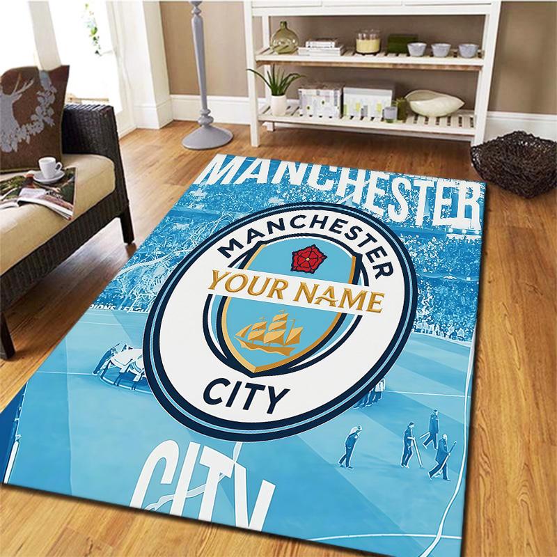 Manchester City F Custom Name Carpet Rug For Living Room Bedroom Home Sofa Decoration Kids Play Nonslip Floor Mat