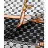 Daks Black Dd Chain Pattern Silk Square Scarf Dcsc1f021bk
