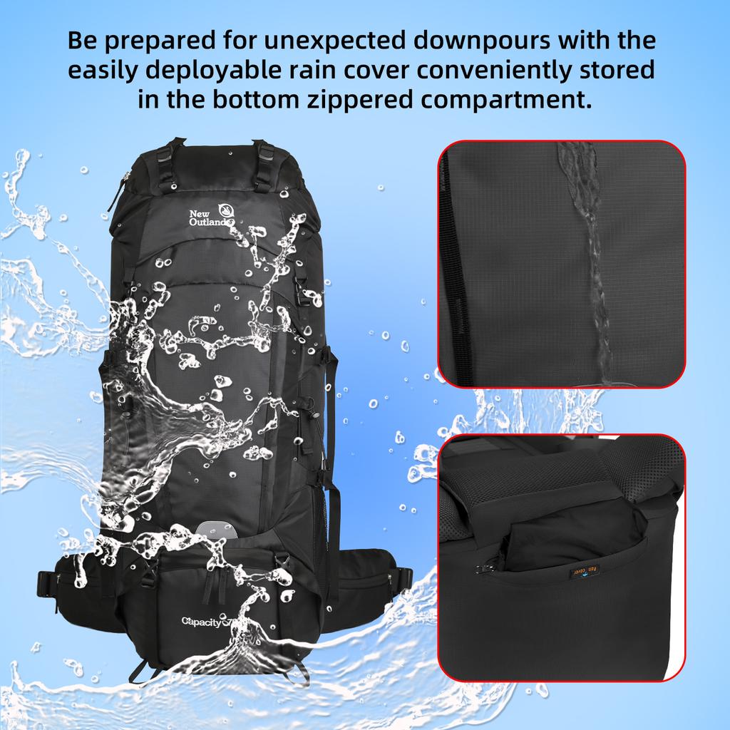 75л походный рюкзак большой емкости кемпинговый рюкзак с дождевиком обувь склад