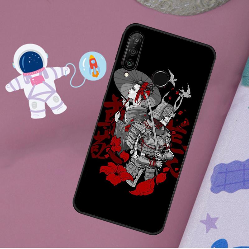 Чехол Samurai Warrior Geisha для Huawei Nova 5T 9 10 SE 7i 8i 11i 12i Y60 Y61 Y70 Y72 Y73 Y90 Y91 P20 P40 P30 Lite
