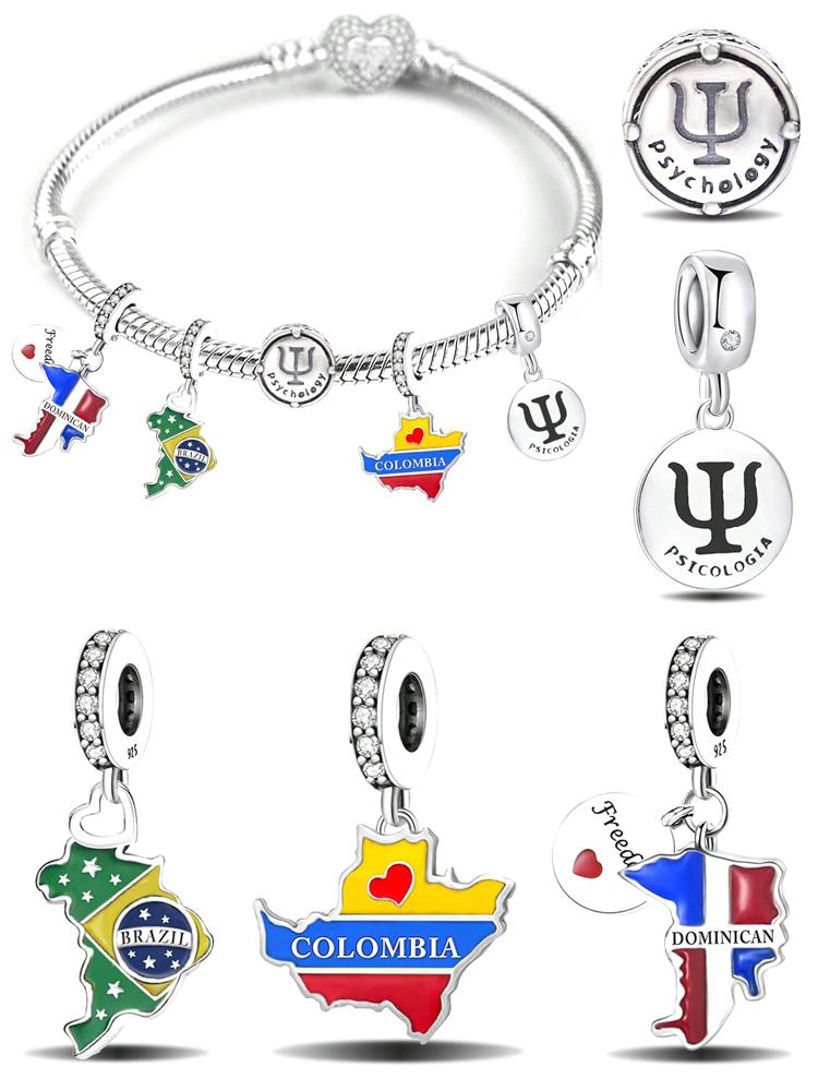 Медная мельница Колумбия Бразилия Разные страны Шармы Бусины Подходят для оригинальных браслетов Pan Браслеты Браслеты Изысканные ювелирные изделия Подарок