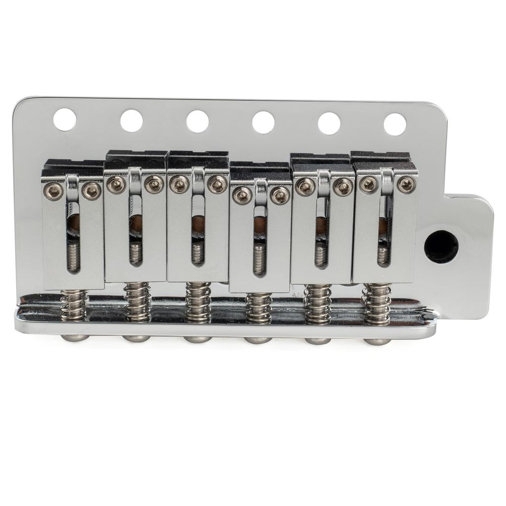 Musiclily Ultra Tremolo Unit Bridge with Modern Brass 42mm Brass and Insertable Tremolo Arm for American Vintage Strat Electric Chrome 10.5mm 6-Point