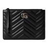 GG Marmont Маленькая кожаная клатч-сумка со светло-золотой фурнитурой Женская клатч-сумка Черный 813349-DTDHD-1000