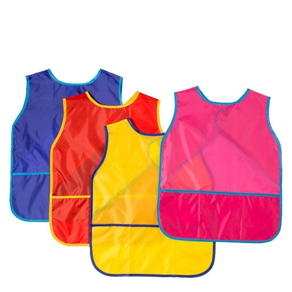 With 3 Pockets Painting Aprons Waterproof Kids Apron Craft Activity Kids Art Smock Cook