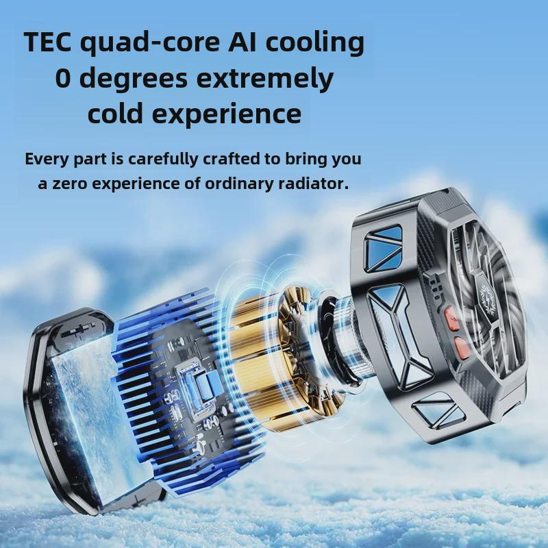 Магнитный радиатор для мобильного телефона X60 с беспроводной зарядкой и бесшумным полупроводниковым быстрым охлаждением